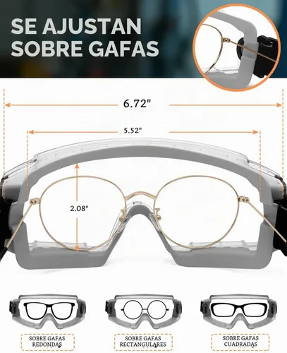 Vista 3 de Gafas de seguridad antivaho – Protección ocular certificada ANSI Z87.1 para trabajos de laboratorio de química – 2