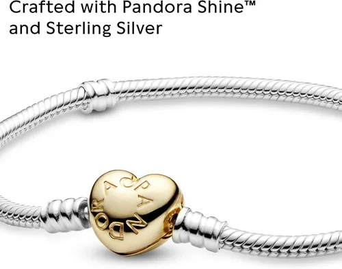Vista 3 de PANDORA Jewelry Moments Heart Clasp Snake Chain Charm Bracelet