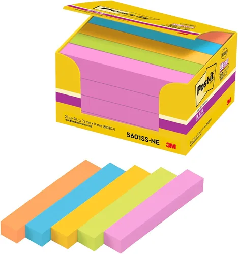 Vista 9 de Post-it 560SS-K - Notas adhesivas, adhesivo fuerte, color pastel, 3.0 x 0.6 pulgadas (2.953 x 0.551 in), 90 hojas x 4 paquetes