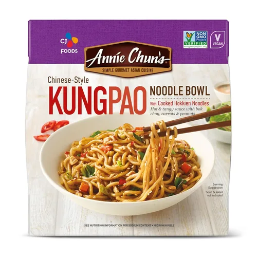 Vista 7 de Tazón de fideos Annie Chun's sabor Kung Pao Vegano, estable, 8.5 oz (paquete de 6), comida preparada para microondas de estilo chino