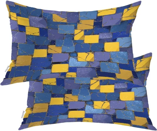 Vista 64 de Abstract Geometric Forms Throw Pillow Covers, Aesthetic Modern Art Cushion Cases Digital Blended Hidden Zipperl Decorative Pillow Covers Square