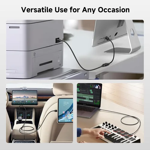 Vista 5 de Cable Matters Cable USB 3.0 corto de 5 Gbps - 3 pies, macho a macho USBA a USBA, cable USB, negro