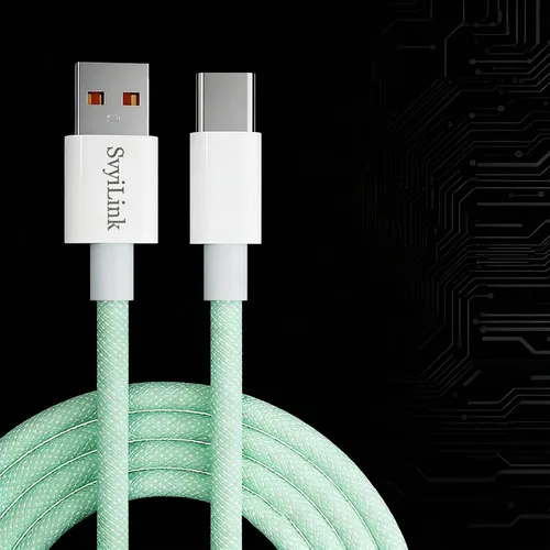 Vista 20 de Cable USB PD cargador rápido iluminado (USB 3 en 1 azul), cable de datos de teléfono, cable de carga de luz fluida, 39 pulgadas, material TPE
