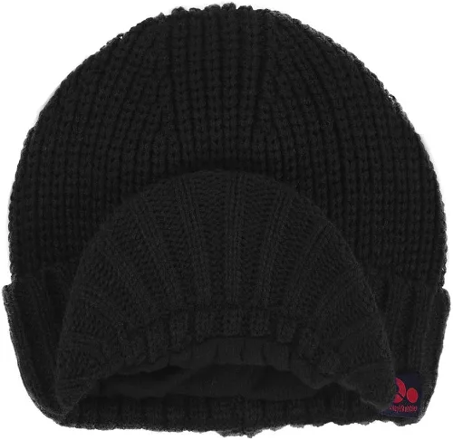 Vista 4 de Janey&Rubbins - Gorro de punto con visera para hombre, con forro polar