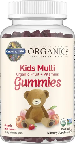 Vista 5 de Garden of Life Paquete de gomitas para niños: multivitamínico orgánico para niños, frutas, 120 unidades + gomitas inmunológicas para niños, cereza