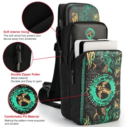 Vista 4 de imeux Cute Travel Bag for Nintendo Switch, Lite, OLED, Steam Deck - Small Sling Portable Backpack Carrying Crossbody Shoulder Gaming Storage Case