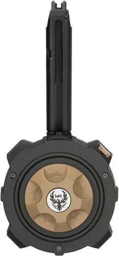 Vista 4 de HFC 145 Ronda de Alta Capacidad Tambor Mag 1911/AAP01/G18C/TM G Series Gas Airsoft Magazine (Color: Negro/Marrón)