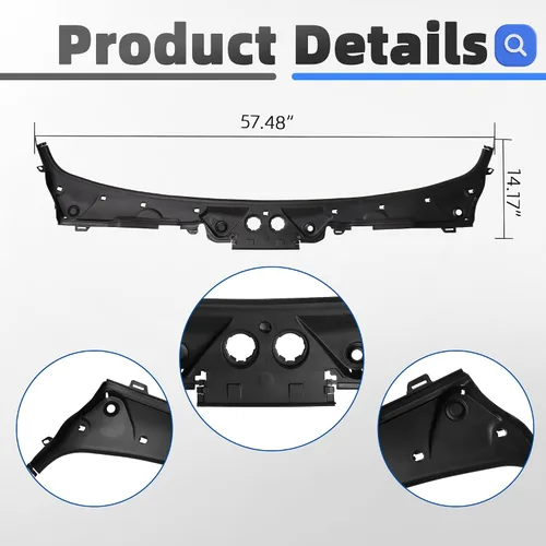 Vista 4 de Panel de cubierta del limpiaparabrisas delantero 517172581777 compatible con BMW 328i 2012-2016, 328i xDrive 2013-2016, 335i 2012-2015, M3 2015-2018