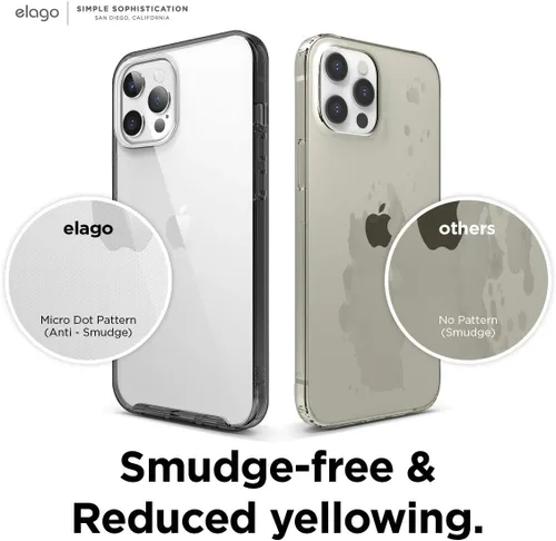Vista 4 de elago Funda híbrida transparente compatible con iPhone 12 Pro Max de 6.7 pulgadas (negro) - Funda protectora a prueba de golpes