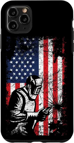 Vista 13 de Welder Gifts - Funda de soldadura patriótica con bandera estadounidense para iPhone 17