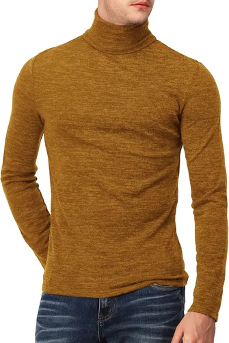 Vista 3 de H2H Mens Lightweight Slim Fit Turtleneck Pullover Casual Long Sleeve