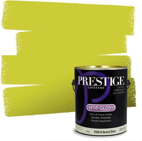 Vista 137 de PRESTIGE Pinturas de pintura exterior e imprimación en uno, 1 galón, plano, combinación comparable de Benjamin Moore* Manzanilla*