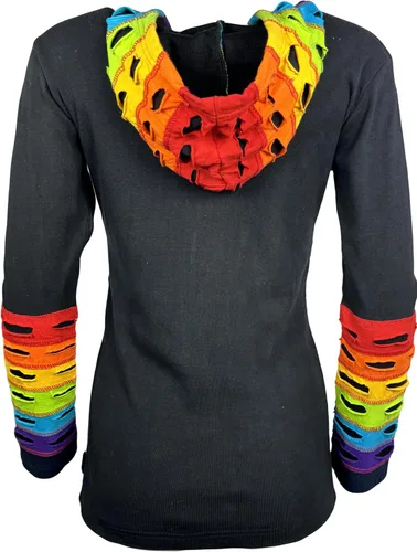 Vista 5 de Agan Traders Chaquetas bohemias con cremallera para mujer, con parches de teñido anudado, sudaderas ligeras con capucha para mujer 2025