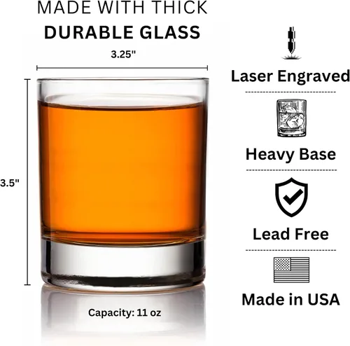 Vista 2 de Divertido vaso de whisky del ejército de los Estados Unidos – Regalos militares grabados para papá – 11 oz Army Because Nadie nunca jugó a la marina