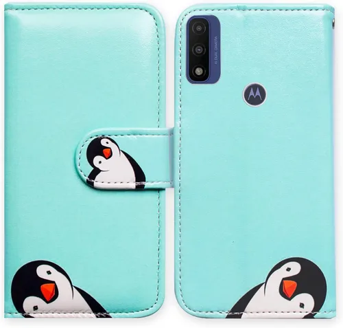 Vista 26 de Bcov Funda de piel con tapa para teléfono Motorola Moto G Pure/Power 2022 - Patrón de pájaro negro, ranura para tarjetas, bloqueo magnético, función