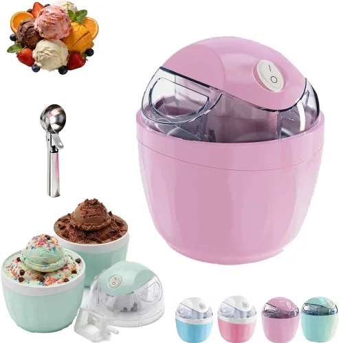 Vista 8 de Pequeña máquina de helados para el hogar, máquina de helados personal para yogur congelado casero, helado y sorbete, mini máquina de helados