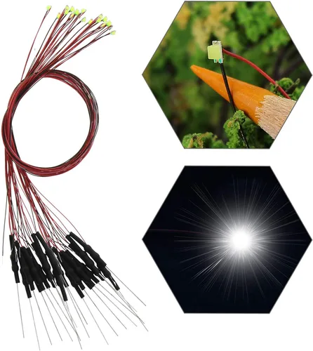 Vista 11 de L0603B 20pcs pre-cableado SMD LED 0603 Bule Diodo emisor de luz 12V Micro Litz Cable Cable Longitud 7.8 pulgadas (7.9 in) para DIY Manual