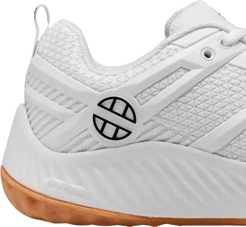 Vista 2 de UNSQUASHABLE Tour-TEC Zapatos de calabaza blancos, diseñados y probados específicamente para el juego de Squash, el zapato de calabaza especializado