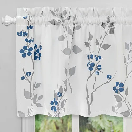 Vista 36 de Beauoop Cortinas Florales 100% Opacas de 54 Pulgadas de Largo, 2 Paneles para Dormitorio, Sala de Estar, Azul Gris y Blanco con Patrón de Flores