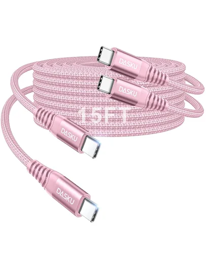 Vista 95 de Dasku iPhone 17 USB C a USB C de carga rápida, 60 W (3.1 A), paquete de 2 cables cargador de carga de 3 pies tipo C para iPhone 17/16/15/15 Plus/15
