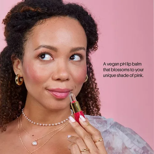 Vista 3 de Bálsamo Floral Winky Lux, Bálsamo Labial pH, Lápiz Labial Cambiante de Color y Tintado, Bálsamo Labial Vegano y Libre de Crueldad, Hidratante y Rosa