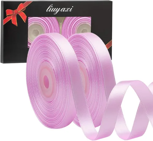Vista 63 de Cinta de satén verde manzana de doble cara de color sólido de 1/2 pulgada x 25 yardas, cintas perfectas para manualidades, decoración de bodas