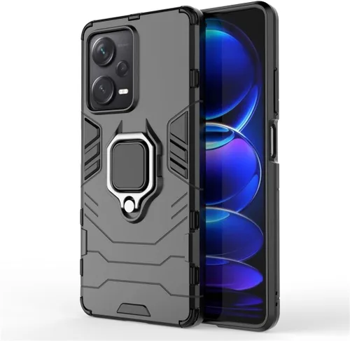 Vista 5 de Compatible con funda Xiaomi Mi Redmi Note 12 Pro Plus 5G, soporte de anillo de metal a prueba de golpes