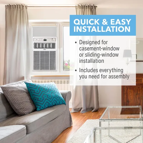 Vista 5 de Perfect Aire 10,000 BTU Aire Acondicionado con panel deslizante para ventana A/C - Modelo de apertura, 10000, Gris