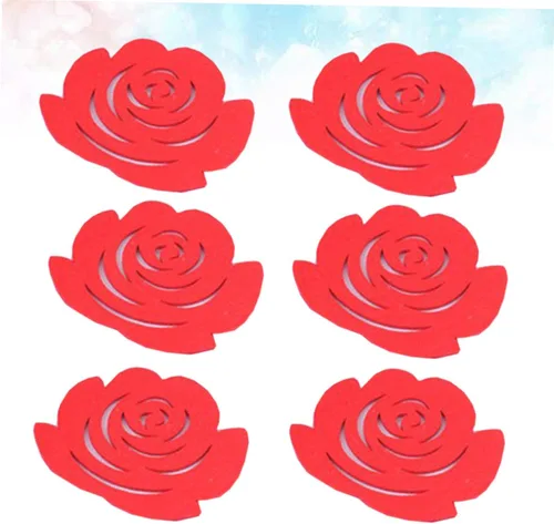 Vista 9 de MAGICLULU Posavasos antideslizantes con forma de flor y rosas, 6 uds