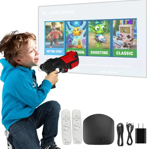 Vista 3 de Consola de juegos de TV, consola de videojuegos retro para niños y adultos, consola integrada de 200 juegos de TV clásicos, compatible con salida