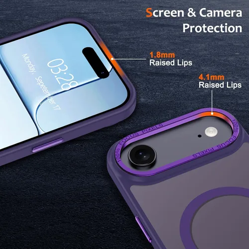 Vista 751 de Anuck - Funda magnética para iPhone 11 compatible con MagSafe, carcasa trasera mate translúcida dura, borde de TPU, delgada, resistente a impactos