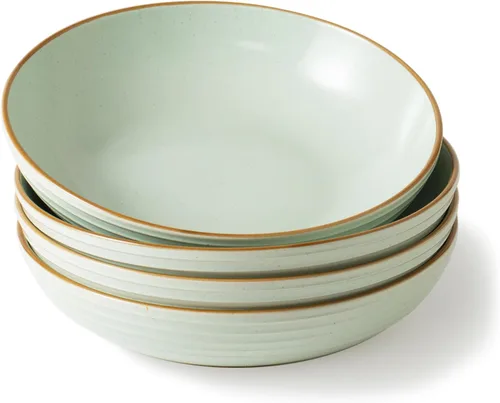 Vista 10 de famiware Tempus - Juego de 4 cuencos para pasta de 8.6'', cuencos de 40 oz para cocina, cuencos hondos de gres para servir, aptos para lavavajillas