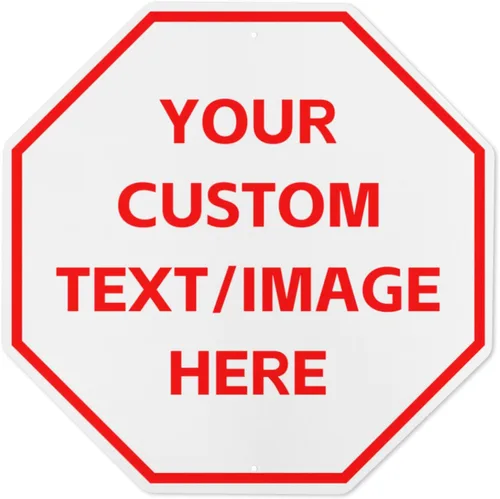 Vista 19 de Letreros personalizados para negocios al aire libre de metal con texto en inglés «Make Your Own 12X12» Letrero personalizado para jardines al aire