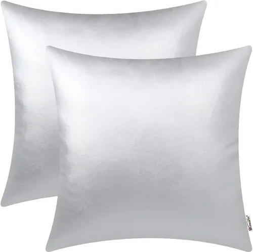 Vista 24 de BRAWARM Fundas de almohada de cuero sintético de 16 x 16 pulgadas - Juego de 2 fundas de almohada de cuero negro, fundas de almohada de cuero teñido