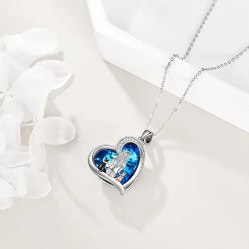Vista 6 de YFN Collar de gato de plata de ley para mujer, regalo de joyería de gato
