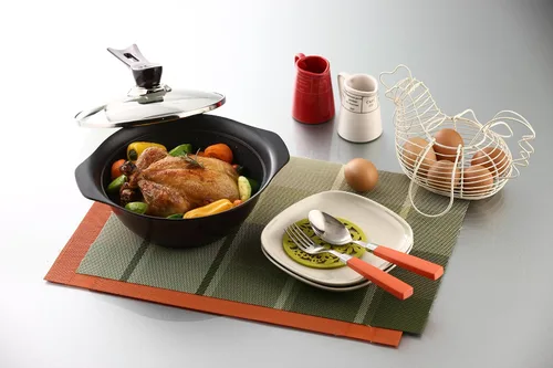 Vista 7 de TECHEF - Colección Blooming Flower/Olla de sopa con tapa de vidrio (2 cuartos de galón)