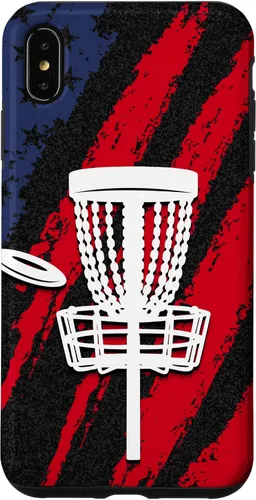 Vista 11 de iPhone 16 Disc golf american flag USA disc golfer dad Case