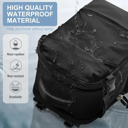 Vista 8 de Mochila de viaje Suwasp para mujer aprobada por aerolíneas, equipaje de mano aprobado para vuelos, mochila para hombre, Negro, Mediana, Moderno