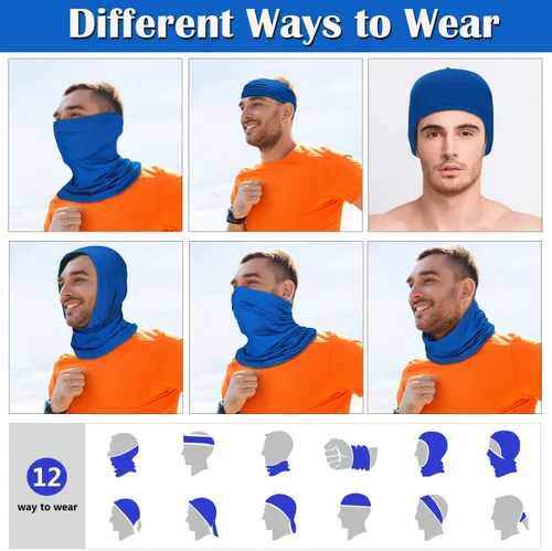 Vista 4 de Geyoga Máscara facial de invierno para hombres, máscara de protección UV, protector solar, transpirable, resistente al viento, polainas