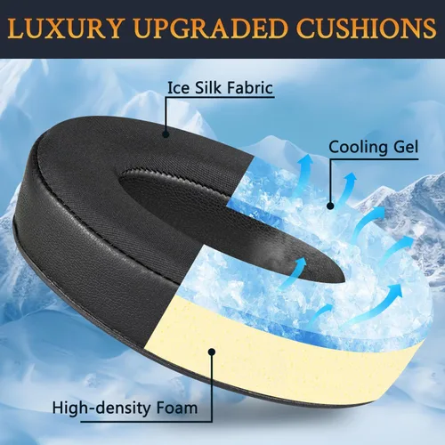 Vista 3 de SOULWIT Almohadillas de refrigeración para auriculares Bose Aviation X A10/A20, cojines con espuma de aislamiento de ruido de alta densidad - Negro