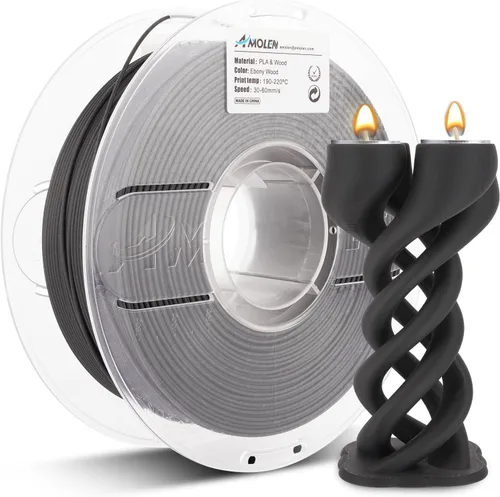Vista 25 de AMOLEN - Filamento para impresora 3D de PLA de madera de bambú, filamento de PLA de 1.75mm con 15% de fibra de bambú real, 1kg/2.2lb con 15%