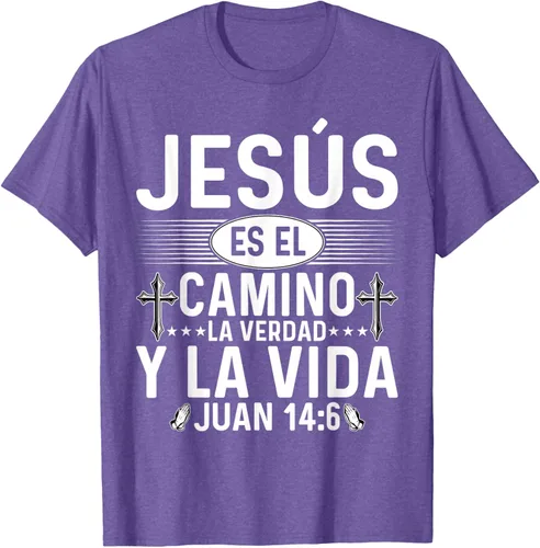 Vista 8 de Camisetas Cristianas en español Versículos Biblia Juan 14:6 Camiseta, Negro, S
