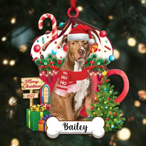 Vista 93 de Amantes de los perros de Navidad – Navidad de perros disponibles para muchos perros Shi Tzu – Adorno con forma personalizada, adorno de Navidad