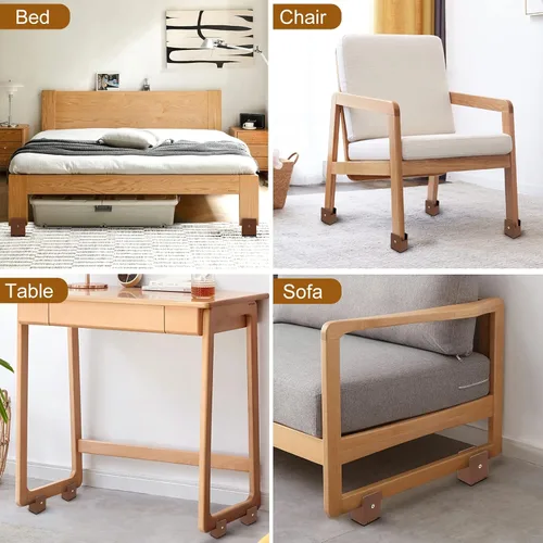 Vista 6 de Elevadores de cama de 2 pulgadas con abrazadera de tornillo ajustable, paquete de 4 elevadores de muebles resistentes, soporta hasta 5,000 libras