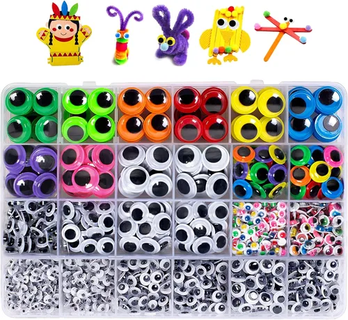 Vista 9 de 1330pcs Googly Eyes autoadhesivas para manualidades, calcomanías para manualidades que se mueven con varios tamaños para bricolaje