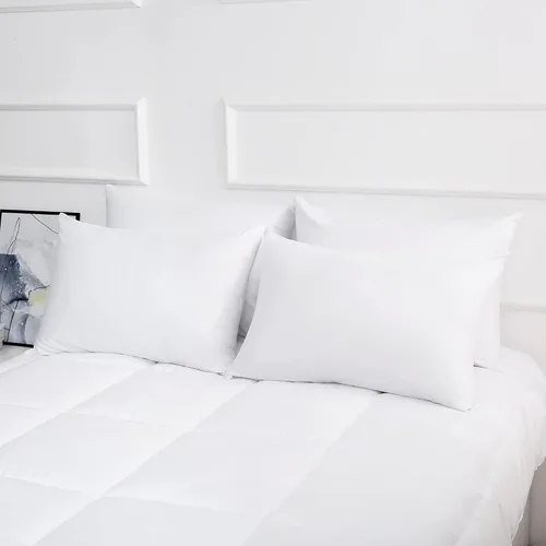 Vista 26 de Protectores/Fundas de Almohada de Algodón Tamaño Estándar con Cremallera Paquete de 2 Color Gris, Protectores de Almohada de Cama Refrescantes