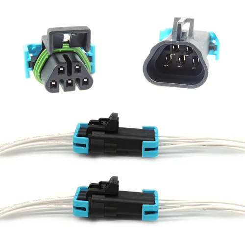 Vista 6 de HiSport 1 paquete de 5 pines macho y hembra sellados conector conector conector de cable de coleta compatible con GM Pontiac G6