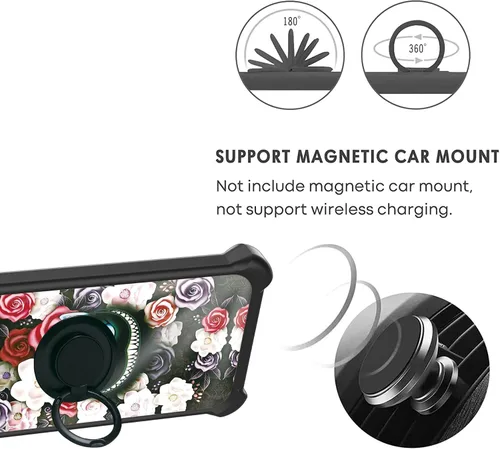 Vista 4 de jioeuinly Funda para Honor X50i 5G compatible con Honor X50i 5G con protector de pantalla de vidrio templado, soporte de anillo, efecto luminoso