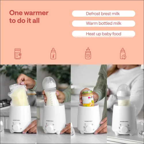 Vista 2 de Calentador portátil de biberones para leche materna y fórmula – Descongelación 4 en 1, calentamiento de alimentos y leche materna, termo