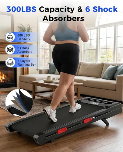 Vista 9 de Superun Walking Pad with 9% Auto Incline, Under Desk Treadmill for Home